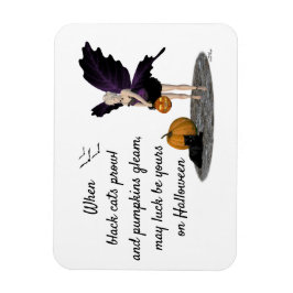 Halloween Fairy with pumpkin Flexible Magnet