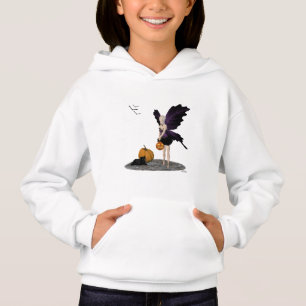Halloween Fairy with Pumpkin Girls Hoodie T Shirt