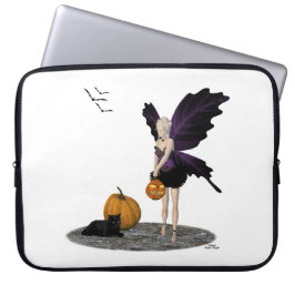 Halloween Fairy with Pumpkin Laptop sleeve