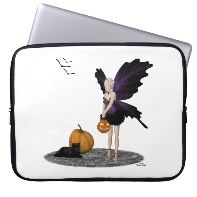 Halloween Fairy with Pumpkin Laptop sleeve (Framsidan)