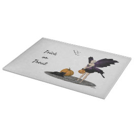Halloween Fairy with Pumpkins cut board