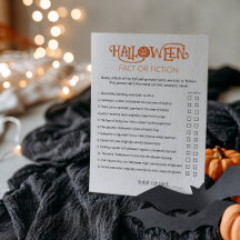 Halloween Fakta eller Fiktion Kortmatchningsspel