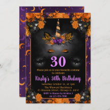 Halloween Fall Blommigt Unicorn Ansikte Birthday