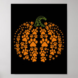 Halloween Fall Cute Tassar Pumpkin-Djurälskare Poster