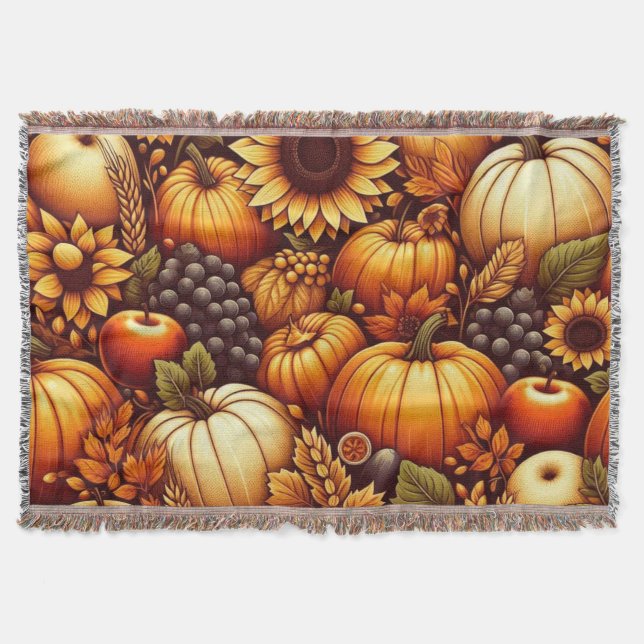 Halloween/Fall/Höst/pumpa Filt (Framsidan)