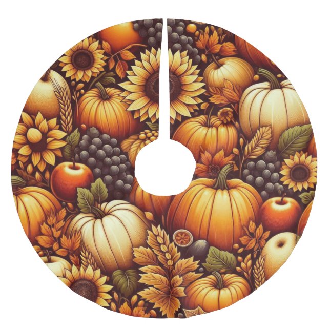 Halloween/Fall/Höst/pumpa Julgransmatta Borstad Polyester (Framsidan)