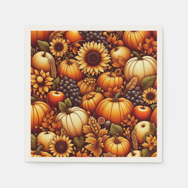Halloween/Fall/Höst/pumpa Pappersservett (Framsidan)