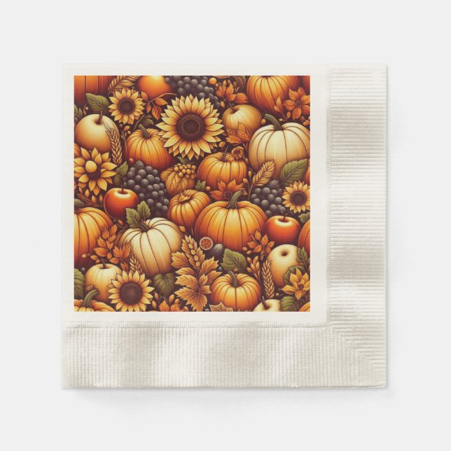 Halloween/Fall/Höst/pumpa Pappersservett (Framsidan)
