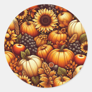 Halloween/Fall/Höst/pumpa Runt Klistermärke