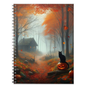 Halloween/Fall/Höst/pumpkin/katt Anteckningsbok