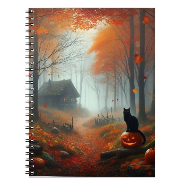 Halloween/Fall/Höst/pumpkin/katt Anteckningsbok (Framsidan)