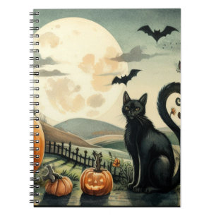 Halloween/Fall/Höst/pumpkin/katt Anteckningsbok