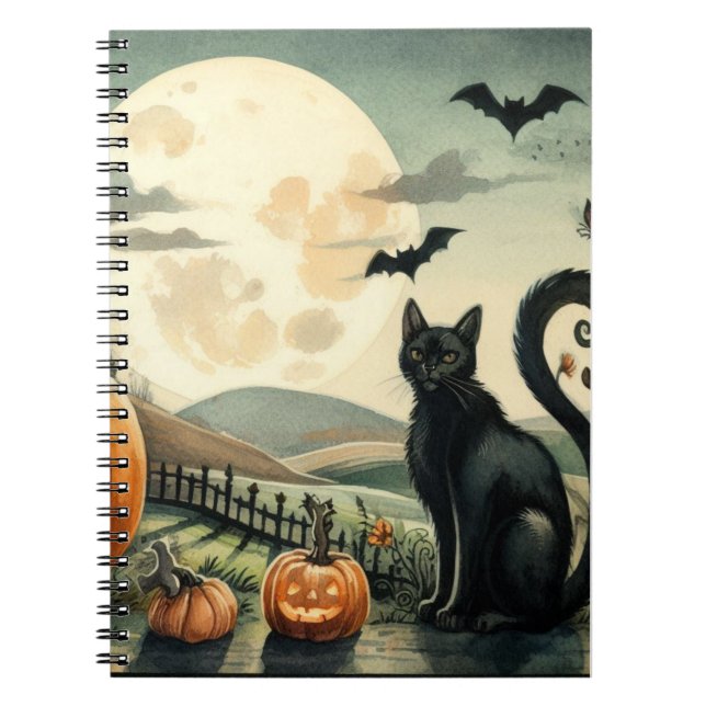 Halloween/Fall/Höst/pumpkin/katt Anteckningsbok (Framsidan)