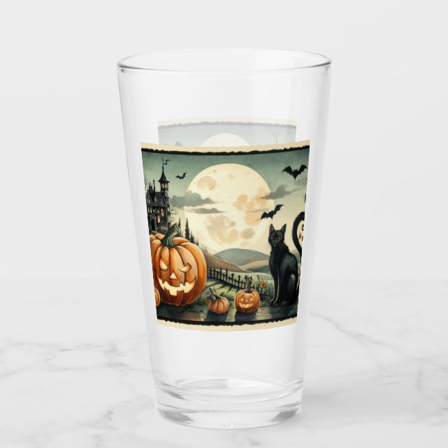 Halloween/Fall/Höst/pumpkin/katt Glaskopp (Framsida)