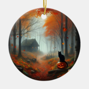 Halloween/Fall/Höst/pumpkin/katt Julgransprydnad Keramik