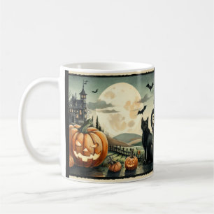 Halloween/Fall/Höst/pumpkin/katt Kaffemugg