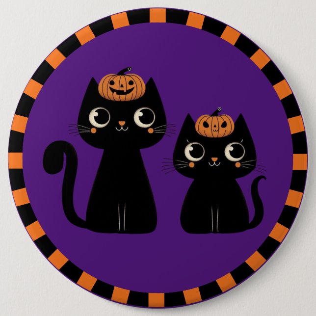 Halloween/Fall/Höst/pumpkin/katt Knapp (Framsida)