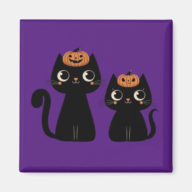 Halloween/Fall/Höst/pumpkin/katt Magnet (Framsidan)