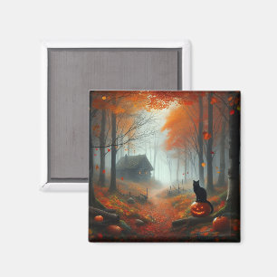Halloween/Fall/Höst/pumpkin/katt Magnet