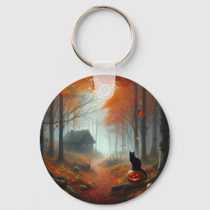 Halloween/Fall/Höst/pumpkin/katt Nyckelring