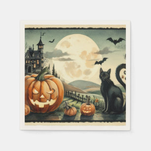 Halloween/Fall/Höst/pumpkin/katt Pappersservett