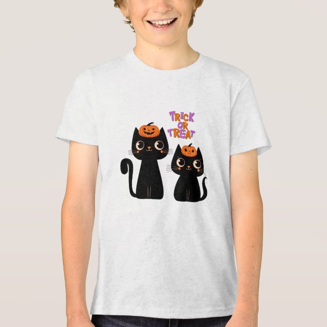 Halloween/Fall/Höst/pumpkin/katt T Shirt (Framsida)