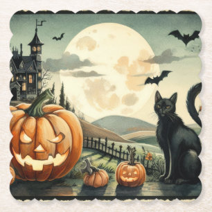 Halloween/Fall/Höst/pumpkin/katt Underlägg Papper