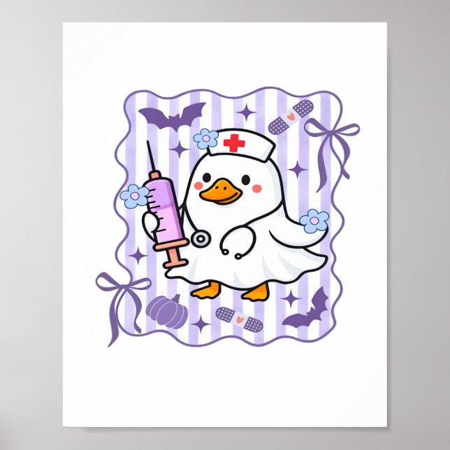 Halloween Fall Lila Coquette Goose Nurse Aesthet Poster (Framsidan)