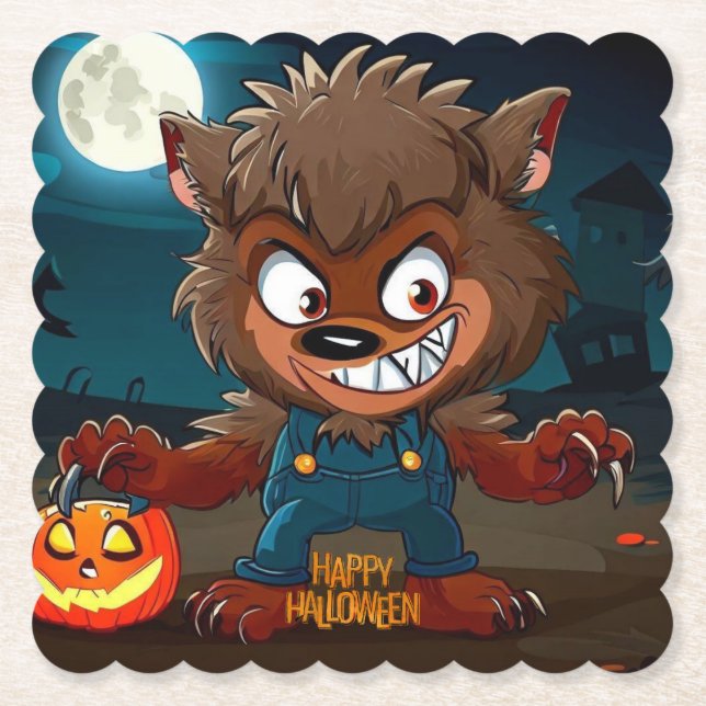 Halloween/Fall/Varulv/Tecknad Underlägg Papper (Framsida)