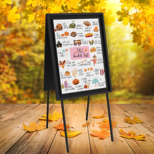 Halloween-falllista | Hösten inslag Poster (Halloween Fall Bucket list | Autumn elements Poster)