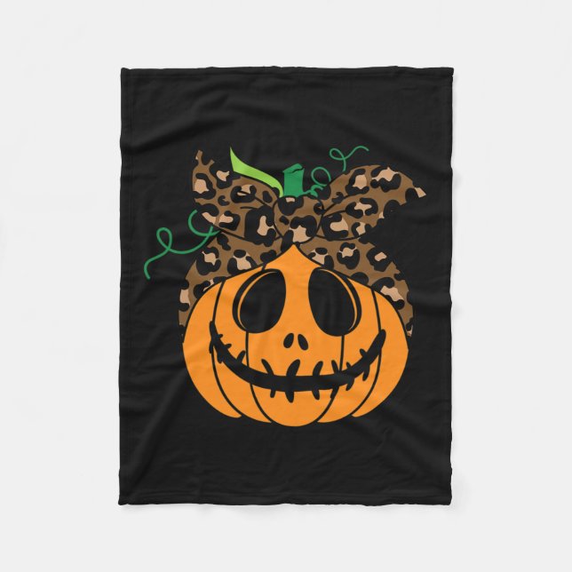 Halloween-fallskärpa och Roligt-pumpor Fleecefilt (Framsidan)