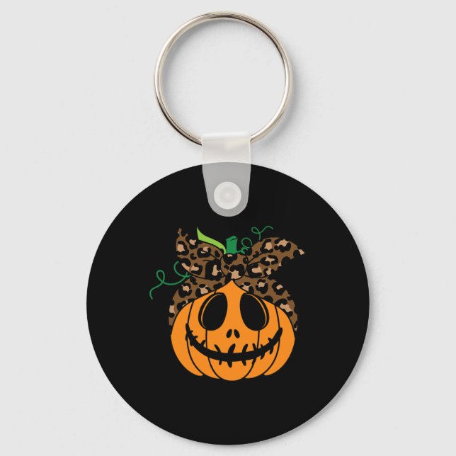 Halloween-fallskärpa och Roligt-pumpor Nyckelring (Framsida)