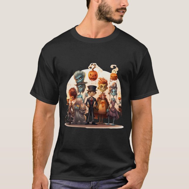 Halloween Familj Färgglad T Shirt (Framsida)