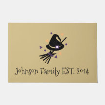 Halloween Familj Minimalistisk Häxa och Kvast