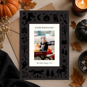 Halloween familjefoto i saga julkort
