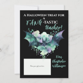Halloween Fang-Tastic Teacher Gift Card Holder Julkort