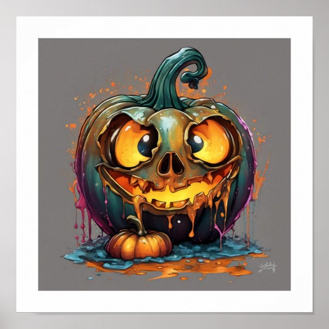 Halloween Fånig Pumpkin Poster (Framsidan)