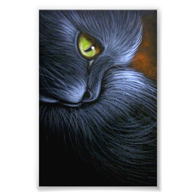 HALLOWEEN FANTASY BLACK CAT 4" X 6" SKRIV UT FOTOTRYCK (Framsidan)