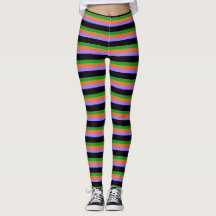 Halloween Färg Stripe Leggings