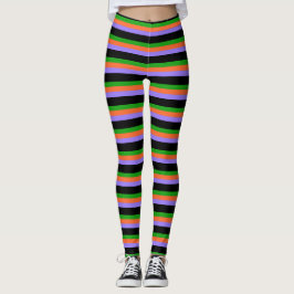 Halloween Färg Stripe Leggings