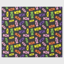 Halloween-färgade kanarier Sömlös svart design Presentpapper