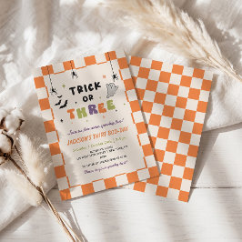 Halloween Färgglad 3-års Födelsedagsinbjudan Inbjudningar