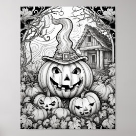 Halloween-färgning av Vuxen Poster