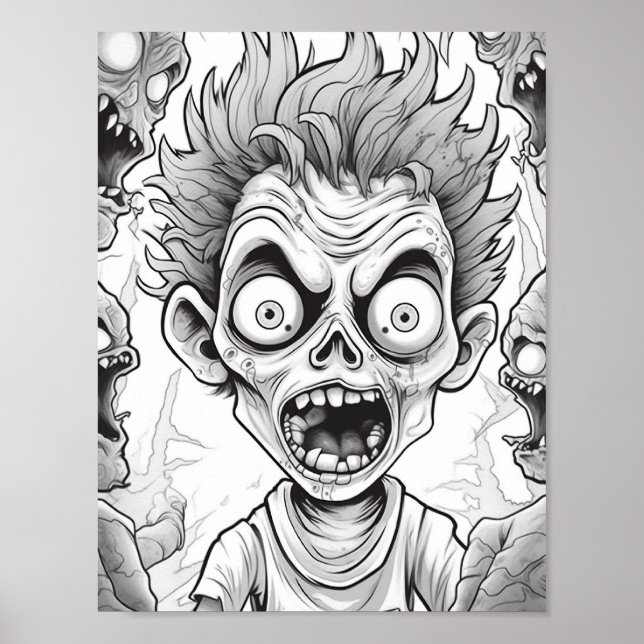 Halloween-färgning av Vuxen Poster (Framsidan)