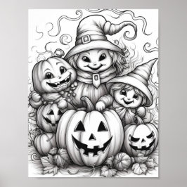 Halloween-färgning av Vuxen Poster