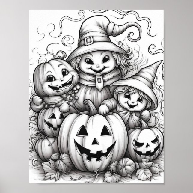 Halloween-färgning av Vuxen Poster (Framsidan)
