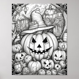 Halloween-färgning av Vuxen Poster