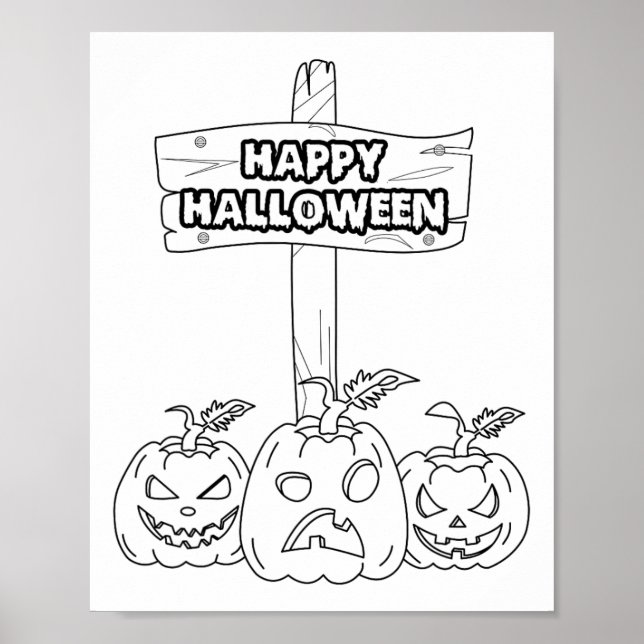 Halloween-färgning och målning poster (Framsidan)