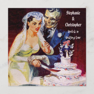 Halloween-fasansfull Bride & Doom undergrävde Kärl Inbjudningar