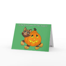 Halloween Fäst Svansen Greeting Card